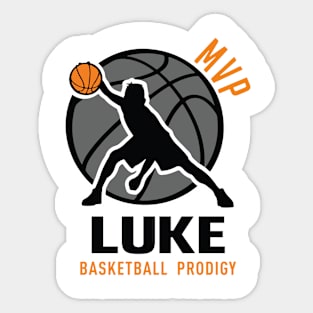 Luke MVP Custom Player Basketball Prodigy Your Name Sticker